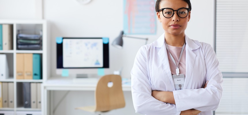 Female doctor at office